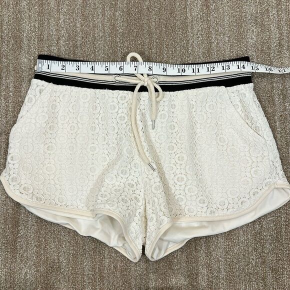 Alya Pull On Drawstring Waist Preppy Lined Boho Crochet Lace Shorts Women Medium - Picture 3 of 7